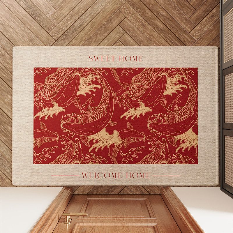 红色入户门地垫大门口进门脚垫新春喜庆玄关室内防滑地毯蛇年门垫,淘宝优惠券,粉丝福利购,淘宝优惠卷