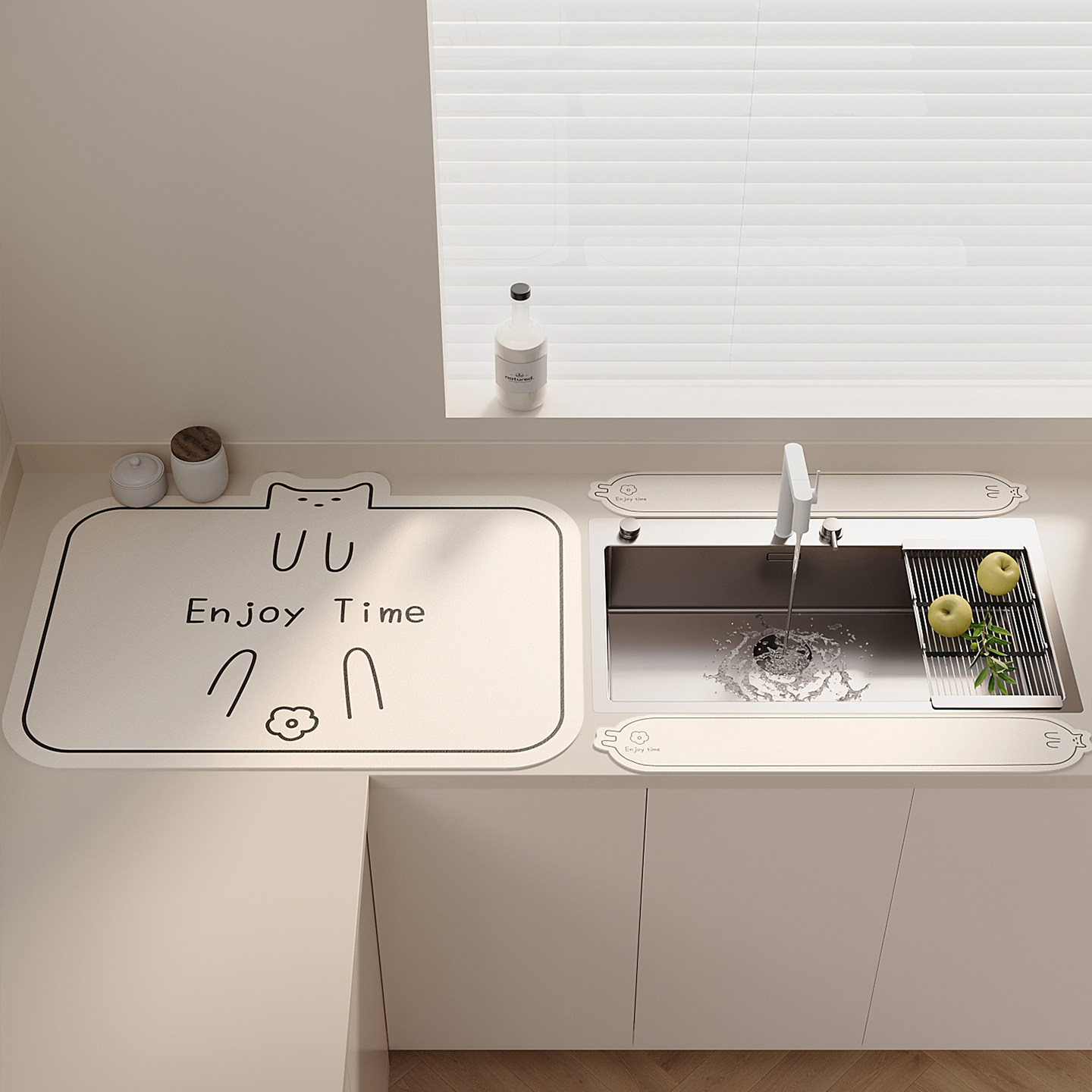 厨房水龙头挡水条洗手台防溅水硅藻泥沥水垫卫生间台面垫免洗定制,淘宝优惠券,粉丝福利购,淘宝优惠卷