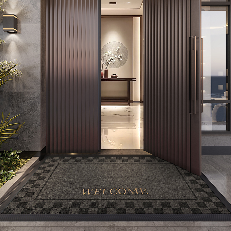 地垫入户门垫灰色玄关大门口进门脚垫刺绣防滑耐脏耐磨室外门外毯 - 图0