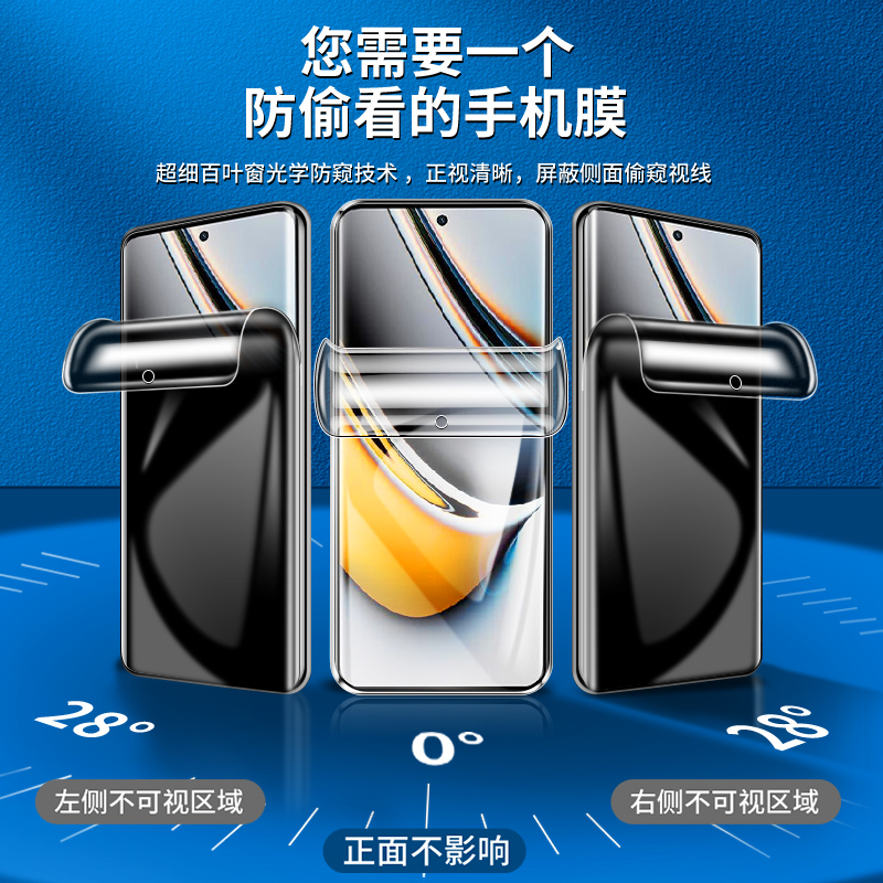 适用真我11防窥膜realme10/8/9手机膜gtneo5/新款gtneo2防偷窥真我v5/v15v23/v3水凝膜10/x2/x50/x7pro至尊版 - 图0