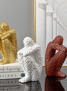 厂家直销新中式马赛克人物模型雕塑树脂工艺品摆件客厅家居雕塑品