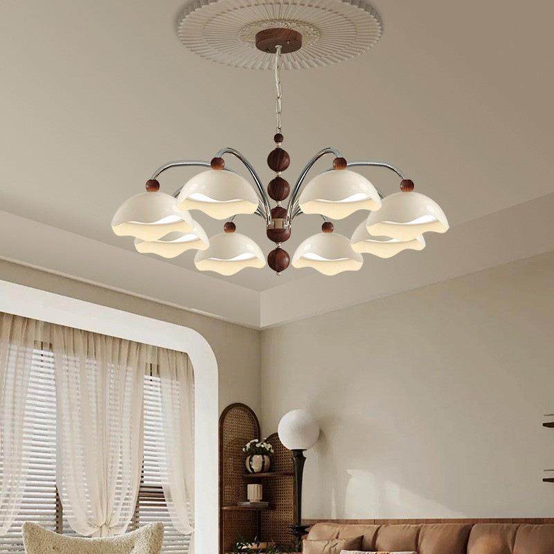 奶油中古风蛋壳吊灯客厅主灯2025年新款护眼法式风餐桌餐厅卧室灯,淘宝优惠券,粉丝福利购,淘宝优惠卷