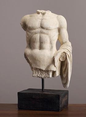 欧式复古半身人象雕塑摆件家居客厅电视柜玄关样板房装饰品摆件