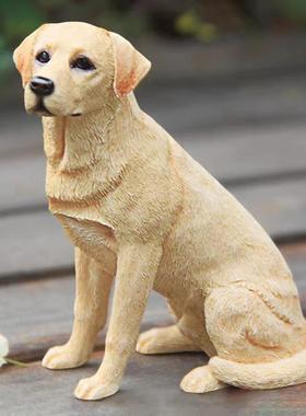 厂家直销坐姿拉布拉多犬仿真狗模型车载摆件工艺品收藏