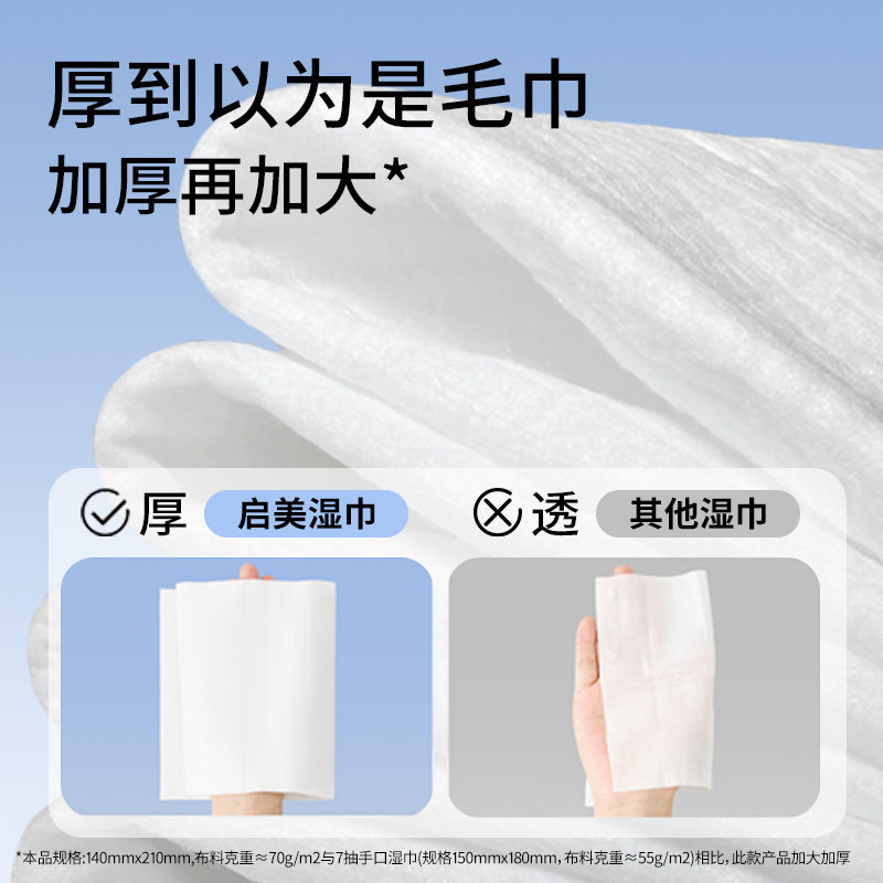 启美十二生肖湿巾家用大包婴儿手口专用湿巾加厚湿纸巾80抽