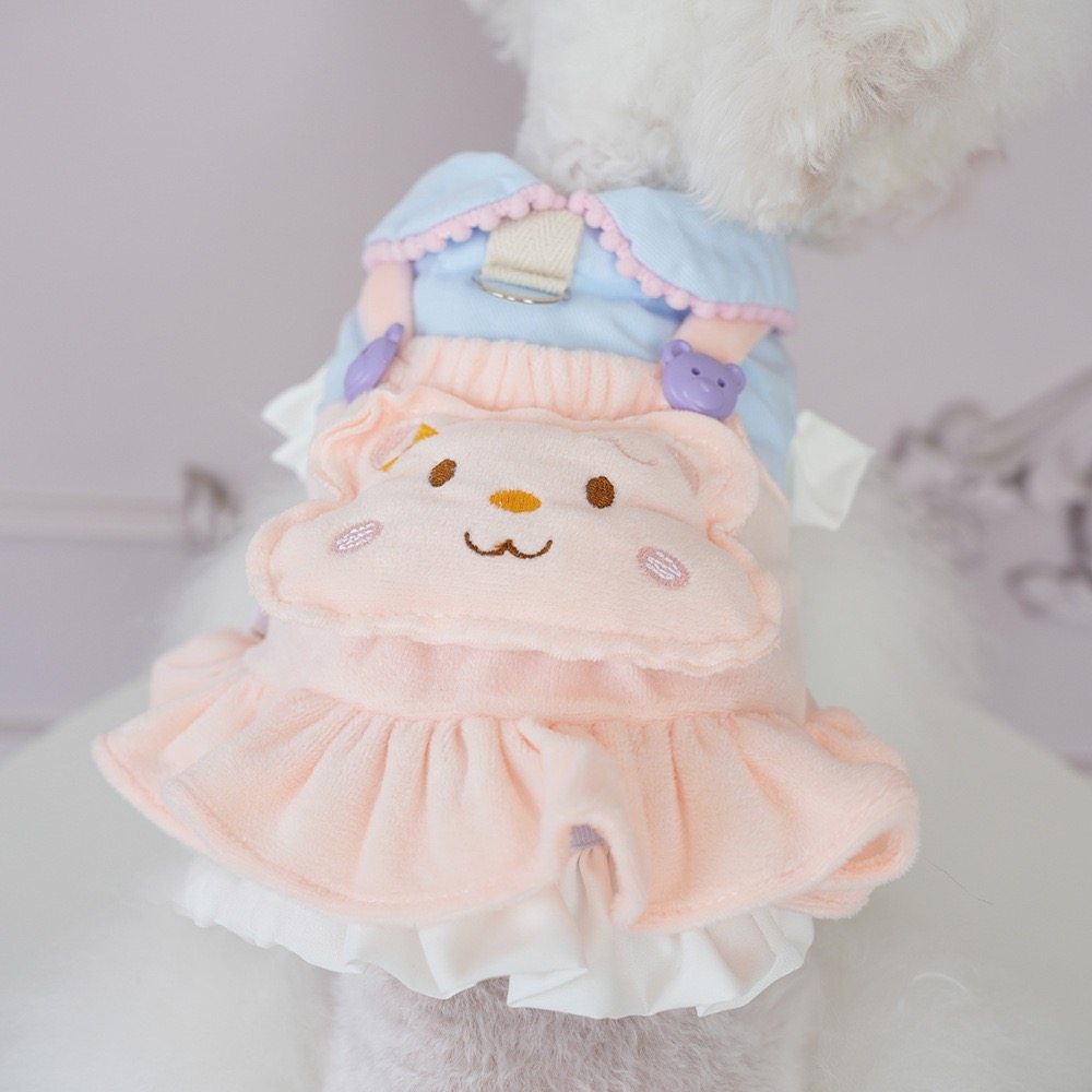 狗狗衣服秋冬装加绒猫咪背带公主裙棉衣可牵引小型犬泰迪宠物比熊,淘宝优惠券,粉丝福利购,淘宝优惠卷