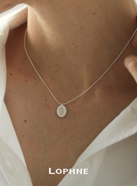 LOPHNE复古白玛瑙925纯银项链