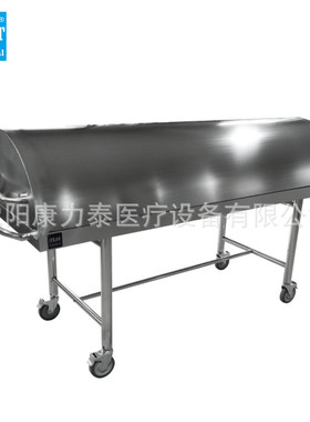 Mortuary trolley 不锈钢带盖尸体推车 侧拉尸体托盘太平间运尸车