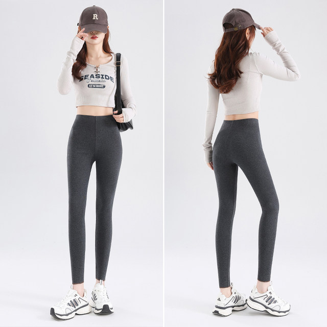 Leggings ເກົ້າຈຸດຝ້າຍບໍລິສຸດສໍາລັບແມ່ຍິງບາງໆໃນພາກຮຽນ spring ແລະດູໃບໄມ້ລົ່ນນອກ