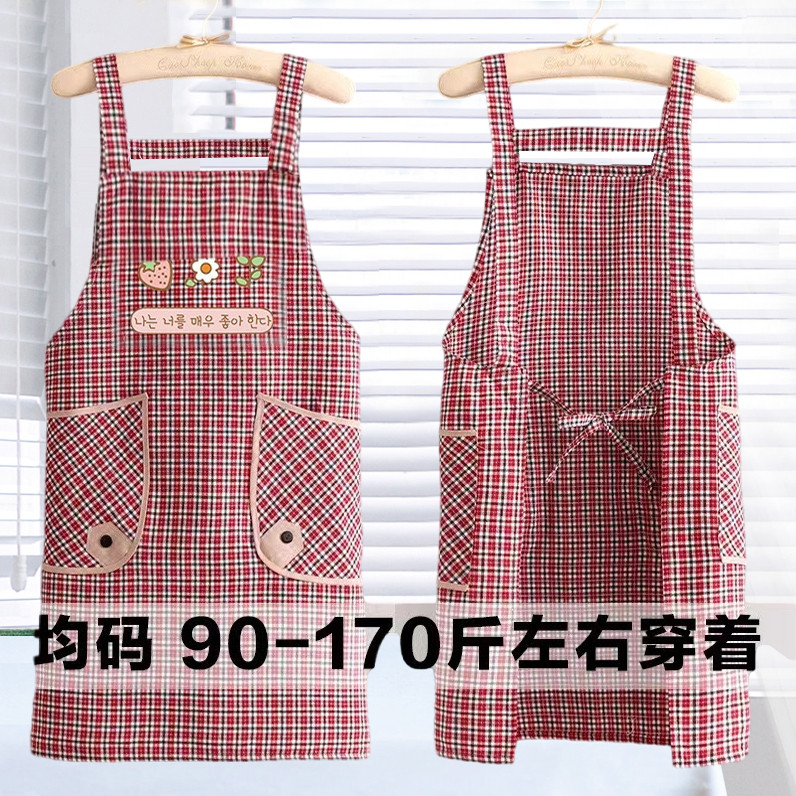 棉布围裙女厨房家用防油防污做饭围兜2025新款上班工作服长袖罩衣,淘宝优惠券,粉丝福利购,淘宝优惠卷