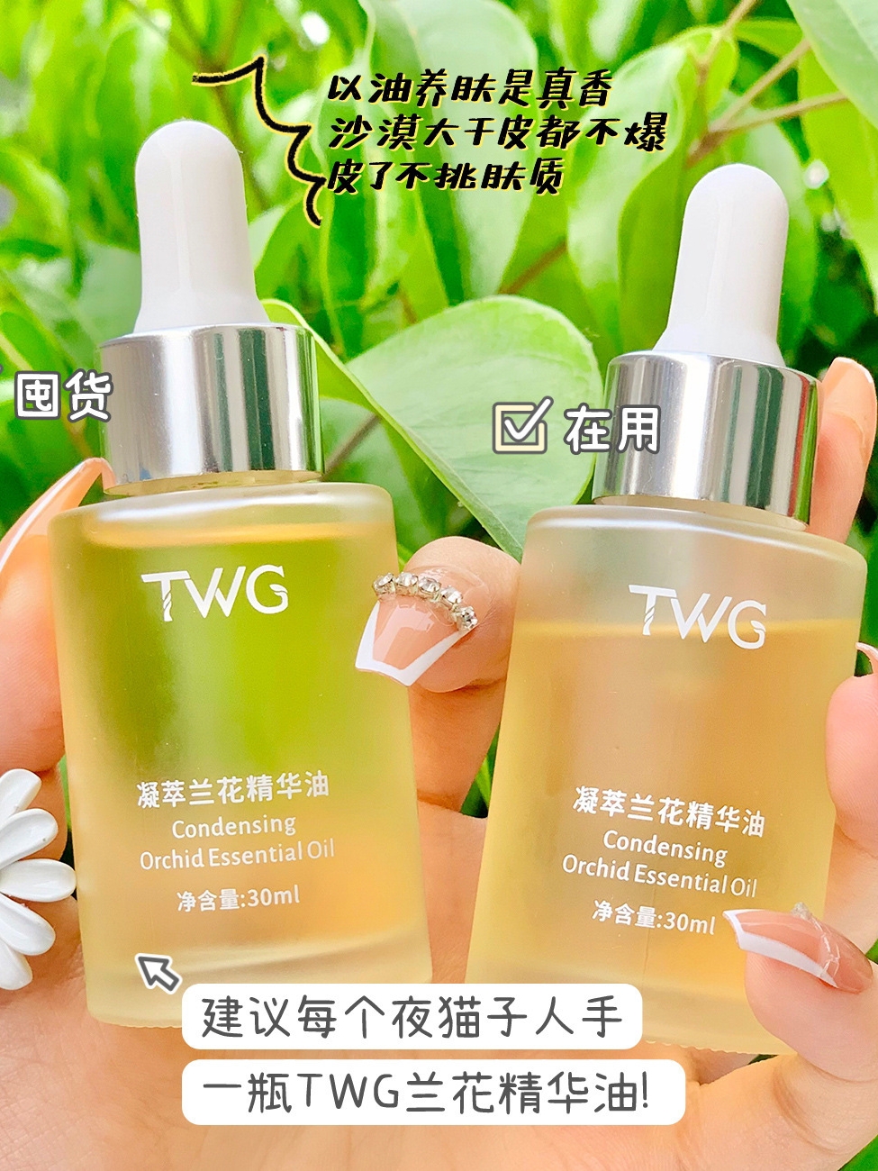 以油养肤~TWG凝萃兰花精华油30ml清爽保湿面部精油滴管所有肤质 - 图0