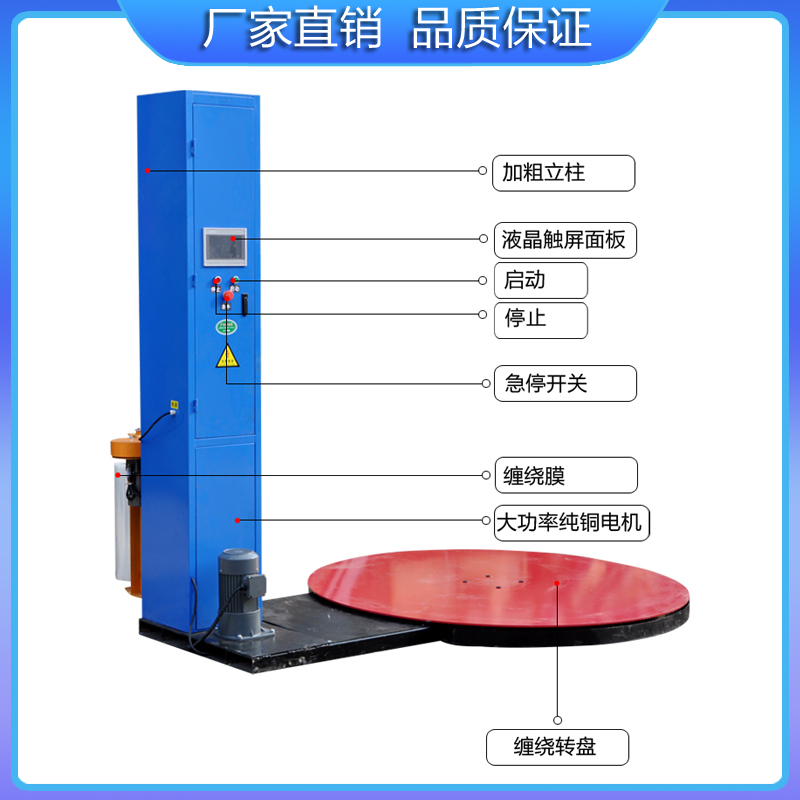 托盘全自动缠绕膜打包机缠膜机电动压顶薄膜预拉伸大型工业缠绕机 - 图2