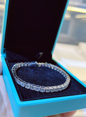 蒂芙妮官18K金钻石手链新年礼物