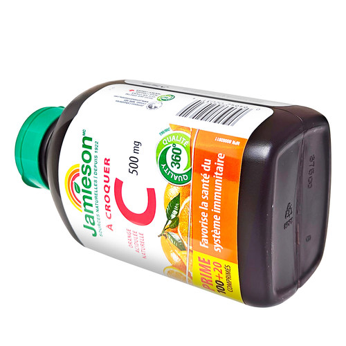 加拿大健美生维生素c咀嚼片维他命c成人vc片vitamin c 500mg120片 - 图2