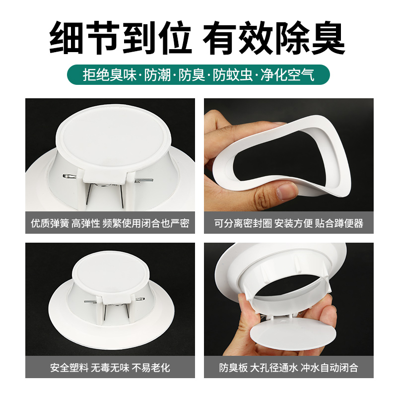 卫生间蹲便器防臭堵臭器堵厕所洞反味神器大便器堵孔塞除臭便池盖 - 图1