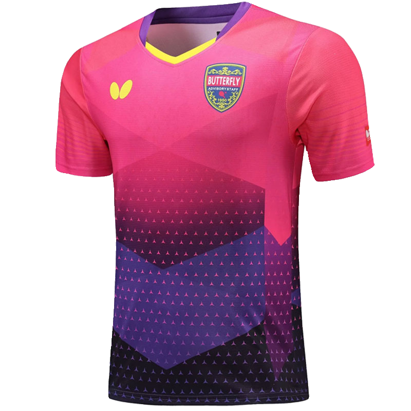 乒乓球服蝴蝶男款定制女套装儿童团购速干透气比赛上衣短袖运动服 - 图3