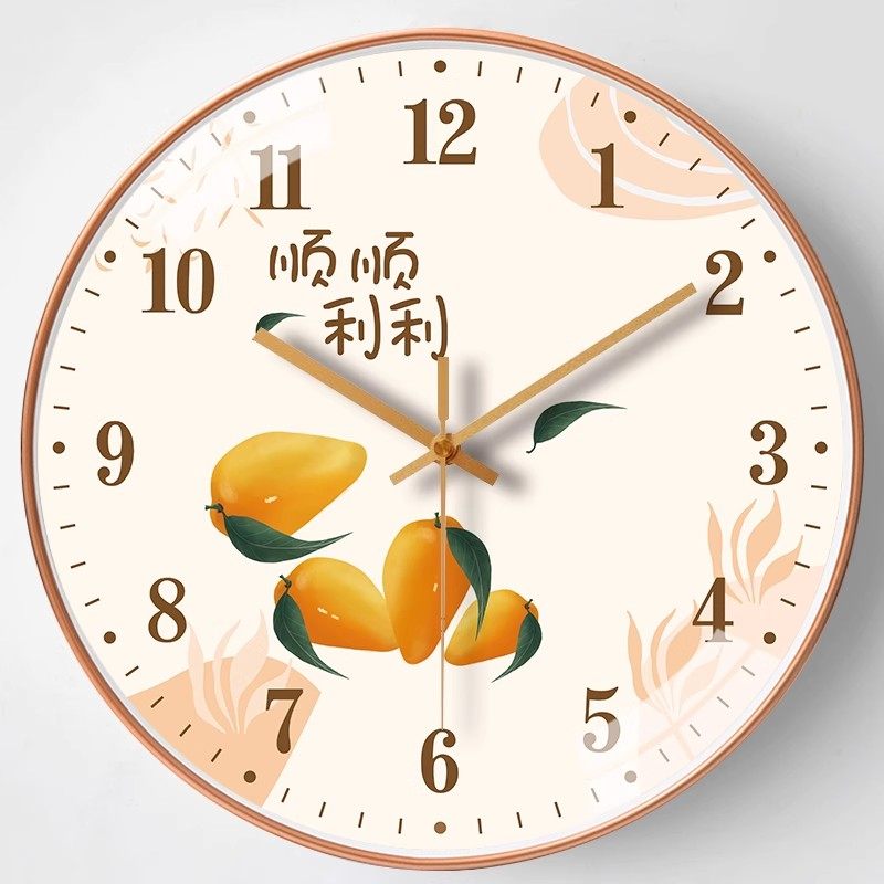 钟表挂钟圆形客厅卧室扫描静音免打孔挂墙创意小清新表吾爱吾家,淘宝优惠券,粉丝福利购,淘宝优惠卷