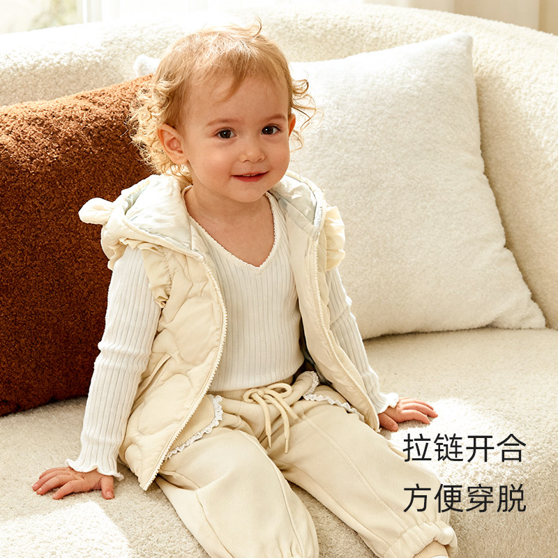 RyleeCru官方正品女童轻薄羽绒马甲儿童马甲25冬1上新,淘宝优惠券,粉丝福利购,淘宝优惠卷