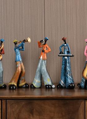 创意美式乐队摆件乐器模型客厅玄关书房电视柜北欧艺术树脂工艺品