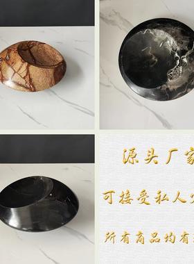 轻奢现代简约天然大理石店盘客样板房间书JGL房桌厅面酒托摆件家