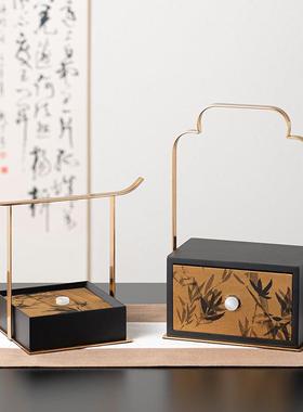 新中式复RZB-2670古手盒摆样板提间禅意茶室茶台桌件茶宋式美学收