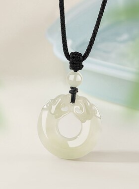 普陀山2026福运貔貅天然和田玉项链男女新中式国潮编织项绳送情侣