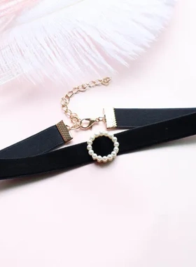 时尚蕾丝合集项链CHOKER黑色毛衣链4颈链短款项圈锁骨链