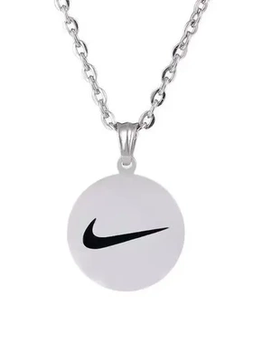 吊坠潮牌嘻哈男女项链欧美圆牌原宿街头ins个性简单打钩潮酷