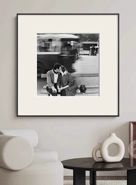 黑白摄影装饰画小众艺术客厅卧室书房样板间画高级感餐厅挂画组合