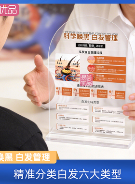亚克力科普摆件科学唤黑白发管理头发变白过程图示养生馆推荐教学