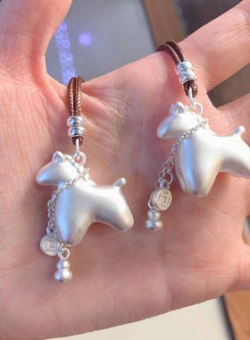 吊坠足银999葫芦福禄小马百搭简约设计感小马款新年本命年项链