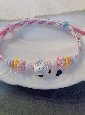 福利款足银999hellokitty小背包可爱纯银转运珠甜美送儿童生日礼