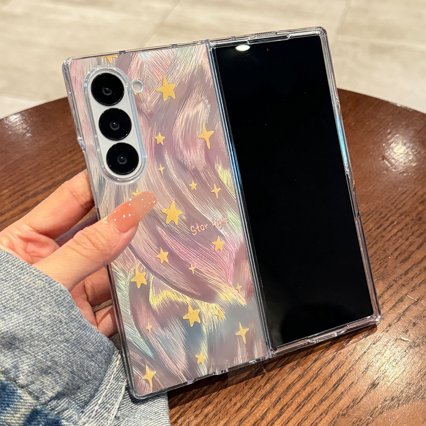 适用三星zfold7手机壳新款流光星星zfold6折叠屏透明保护套zfold高级感fold7全包防摔超薄外壳Galaxy小众女款,淘宝优惠券,粉丝福利购,淘宝优惠卷
