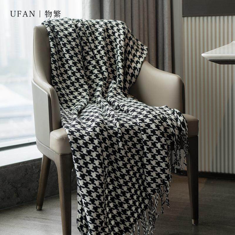 毯子千鸟格简约现代沙发盖毯休闲毯办公室午休毯飞机重力毯床尾毯,淘宝优惠券,粉丝福利购,淘宝优惠卷