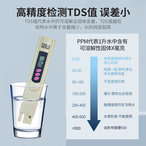 专业TDS水质检测笔饮用水高精度家用净水器纯净自来水测水质仪器