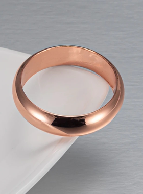 纯红铜实心戒指男士简约款纯铜情侣戒子本命年新年礼物送对象