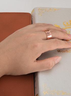 新款纯红铜紫铜男士戒指