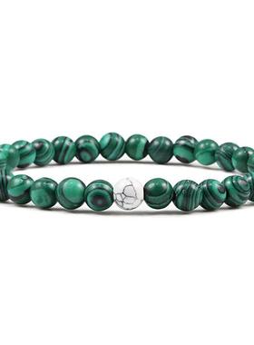 6mm Malachite Stone Bracelet Classic Natural Bead Men Bracel