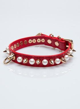 朋克哥特原创珍珠铆钉项圈