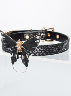 手工白蝶蛇纹CHOKER项圈