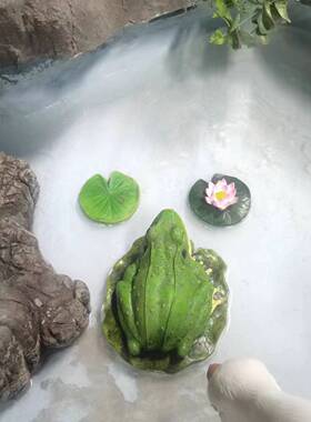 可爱仿真浮水青蛙树脂摆件户外花园庭院水池鱼塘造景装饰青蛙模型