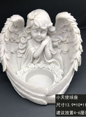 树脂底座托首饰饰品收纳白色天使之翼翅膀底托工艺品收纳盒摆件