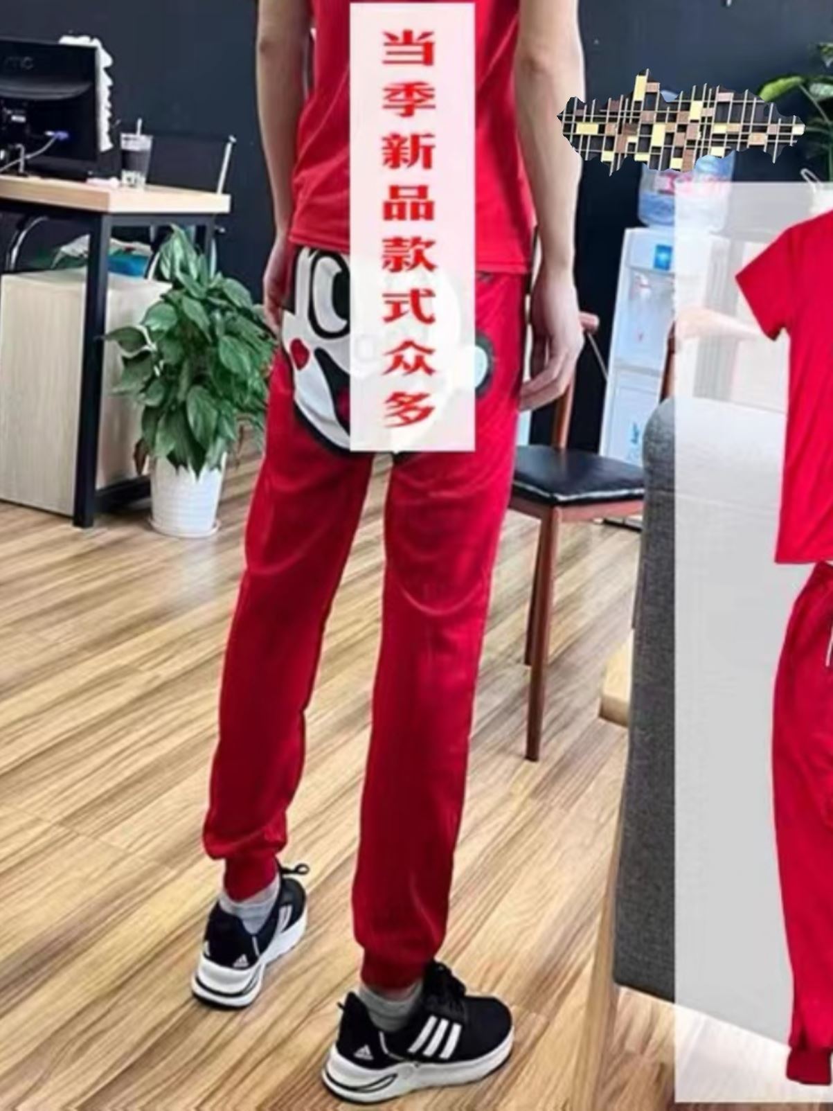 旺仔紧衣旺仔紧身衣套装K54751i衣服精身神小伙红男色短袖裤子牛-图0