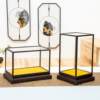 Mahogany, rosewood, bamboo, glass cover, dust cover, Buddha statue ornaments, handicrafts, antique artifacts, treasure cage, can be customized