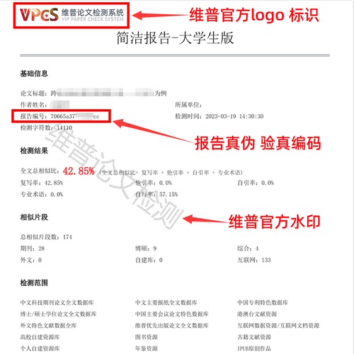 维普查重官方检测维普专科本科大学生版研究博硕毕业论文查重