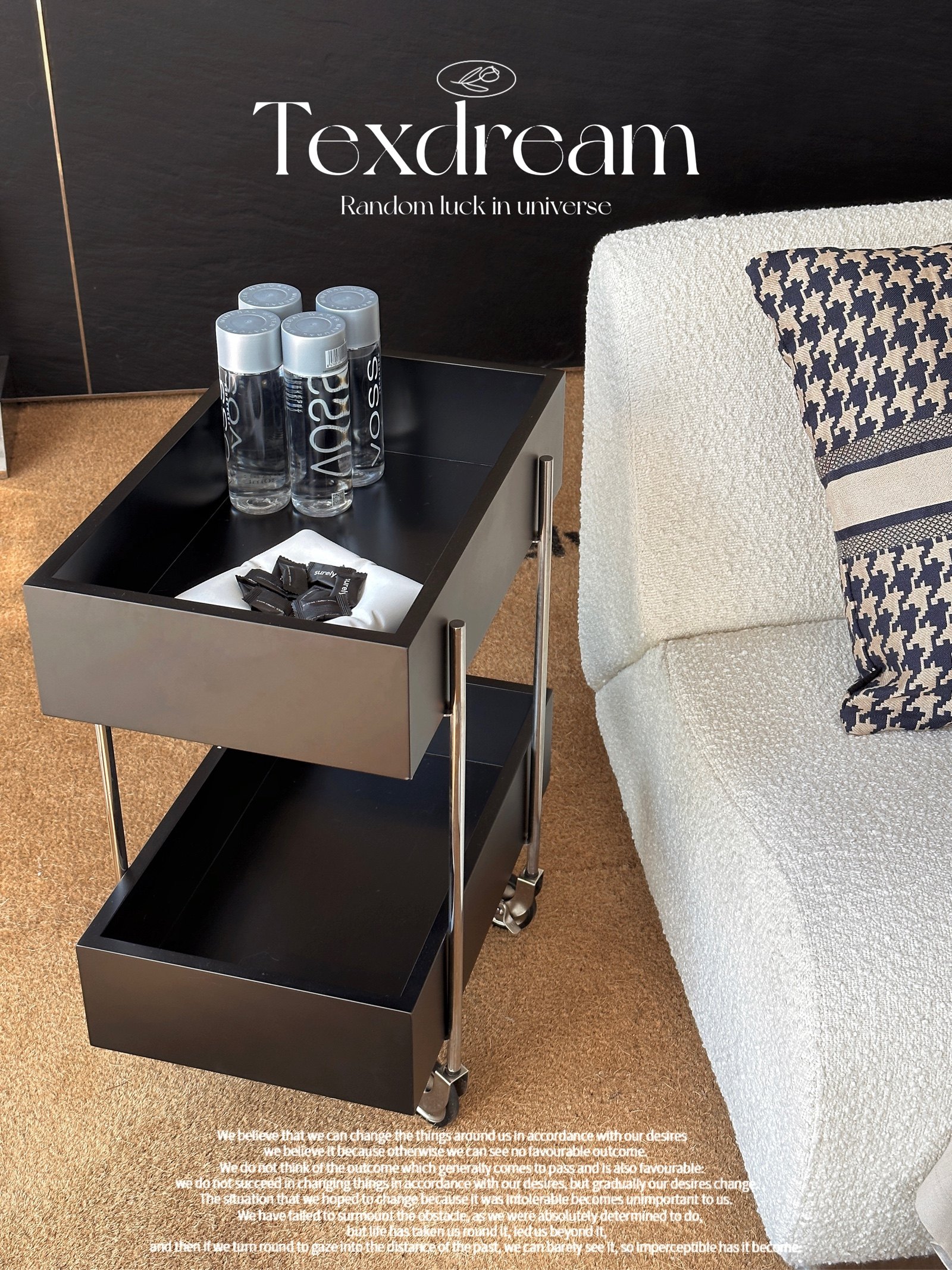 Texdream织梦中古收纳小推车双层简约可移动免安装边几创意收纳柜,淘宝优惠券,粉丝福利购,淘宝优惠卷