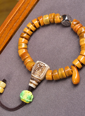 耗牛骨大肠手串挂坠佛像手链高密服饰念珠藏式文案单圈手串