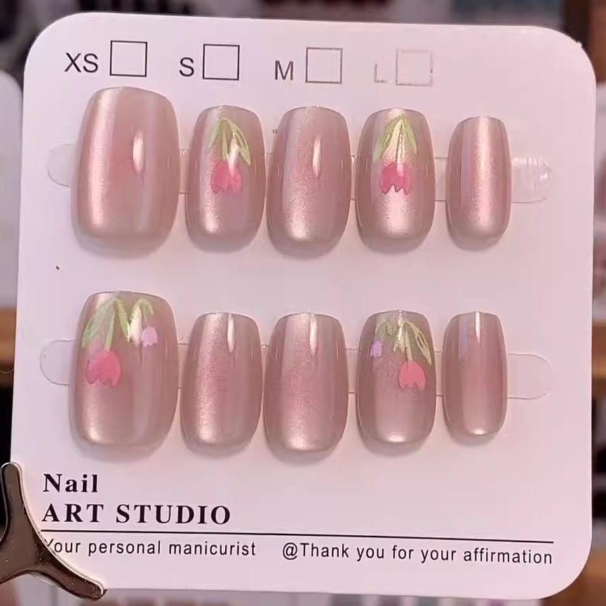 2025年新款美甲贴片穿戴甲显白手工甲猫眼指甲贴片高级感气质甲片,淘宝优惠券,粉丝福利购,淘宝优惠卷