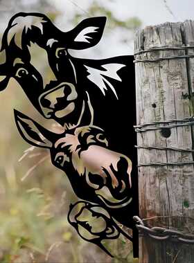 新款直销亚马逊跨境独立站牛驴形状金属装饰插件户外花园围栏上院