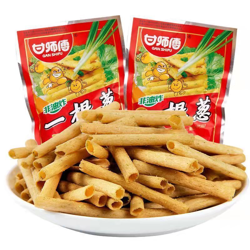 甘师傅一根葱15g袋装8090后童年怀旧葱香味休闲食品膨化薯条包邮 - 图1